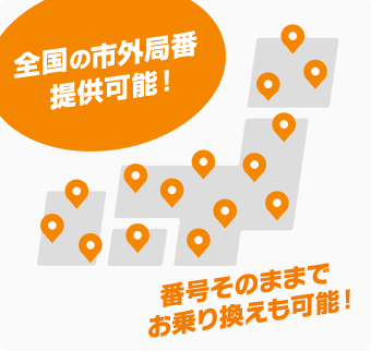 03・06・092・052・011・050・0120・0800の番号が利用できます。番号そのままでお乗り換えも可能！
